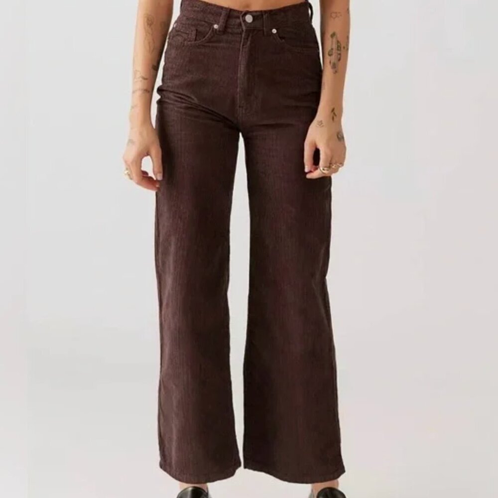 BDG High & Wide Brown Corduroy Wide Leg Pants Size 30 NWOT